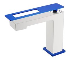 Смеситель Boheme Q для раковины, белый, синий, 141-WUV