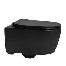 Подвесной унитаз Abber Bequem AC1104MB, безободковый, сиденье микролифт, черный матовый
