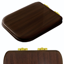 Крышка-сиденье Kerasan Waldorf 418740 для унитаза, микролифт, цвет орех, петли золото