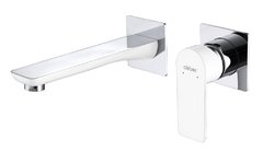 Смеситель Abber Weiss Insel AF8082W для раковины, встраиваемый, белый-хром