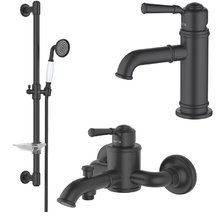 Комплект смесителей Aquatek Классик AQ1530MB, цвет черный матовый