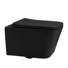 Подвесной унитаз Abber Rechteck AC1201MB, безободковый, сиденье микролифт, черный матовый