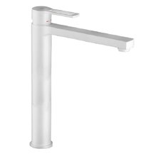 Смеситель Paffoni Ringo RIN081BO для раковины, высокий, без донного клапана, цвет белый матовый