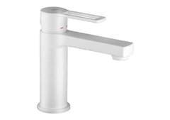 Смеситель Paffoni Ringo RIN071BO для раковины без донного клапана, цвет белый матовый