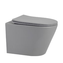 Подвесной унитаз Abber Bequem AC1102MG, безободковый, сиденье микролифт, серый матовый