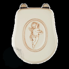 Сиденье для унитаза Migliore Bella ML.BLL-26.114.DS.CR с декором "Angel" с системой Mi.CRolift, песочный/хром