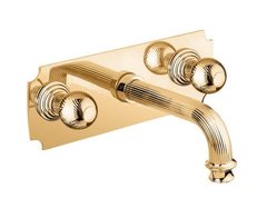 Смеситель Cezares Olimp BLS2-03/24-M цвет золото, ручки круглые металл