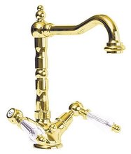 Смеситель Cezares DIAMOND-LS2-03/24-Sw, золото, ручки Swarovski