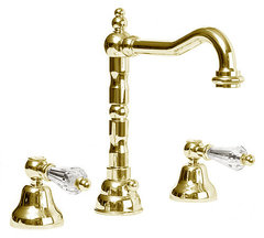 Смеситель Cezares DIAMOND-BLS2-03/24-Sw для раковины, золото, ручки Swarovski