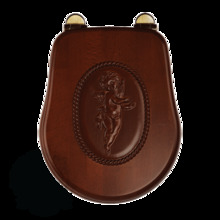 Крышка-сиденье Migliore Bella ML.BLL-26.114.NC.DO с декором "Angel" с системой Mi.CRolift, орех/золото