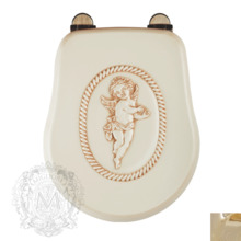 Крышка-сиденье Migliore Bella ML.BLL-26.114.DS.DO с декором "Angel" с системой Mi.CRolift, песочный/золото
