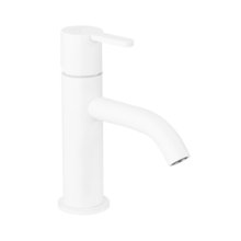 Смеситель для раковины Cezares LEAF-LSM2-BIO, с донным клапаном, белый матовый