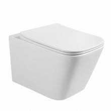 Подвесной унитаз Abber Rechteck, безободковый, белый, AC1200