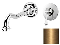 Смеситель для раковины Cezares Margot-BLS1-02-Bi, бронза, ручка белая