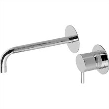 Смеситель Cisal Less New LN00551721 для раковины на 2 отверстия из стены, излив 258-225 мм, цвет хром