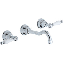 Смеситель Cisal Arcana Toscana TS00351021 для раковины на 3 отверстия из стены,излив 210 мм, цвет хром