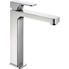 Смеситель Cisal Cubic CU00354121 однорычажный для раковины на 1 отверстие,высокий h200 мм,без донного клапана, цвет хром