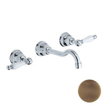 Смеситель Cisal Arcana Toscana TS00351027 для раковины на 3 отверстия из стены,излив 210 мм, цвет бронза