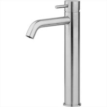 Смеситель Cisal Xion XI003544D1 однорычажный для раковины на 1 отверстие,высокий h300 мм,без доннного клапана, цвет нержавеющая сталь