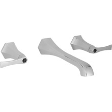 Смеситель Cisal Cherie CF0135106T на раковину на 3 отв. из стены, излив 200 мм, цвет хром/черный матовый