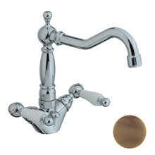 Смеситель Cisal Arcana Toscana TS00052127 двухвентильный для раковины на 1 отверстие с донным клапаном, цвет бронза