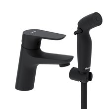 Смеситель для раковины Damixa Jupiter 770300300 с гигиеническим душем, черный матовый