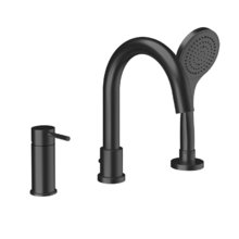 Смеситель для ванны Gessi Via Tortona, 18637/299, на 3 выхода, цвет черный матовый