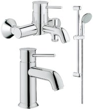 Душевой комплект Grohe BauClassic 124404 (гарнитур для ванны хром 3в1)