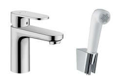 Смеситель Hansgrohe Vernis Blend для раковины с гигиеническим душем, хром, 71215000