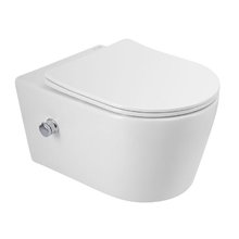 Унитаз подвесной Art&Max Zoe, безободковый, c функцией биде, сиденье микролифт, белый, AM9322C1CHR/SC