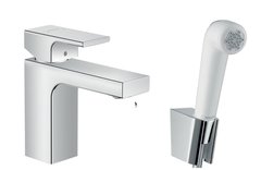 Смеситель Hansgrohe Vernis Shape 71216000 для раковины с гигиеническим душем, хром