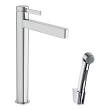 Смеситель для раковины Hansgrohe Finoris 76220000, с гигиеническим душем и донным клапаном Push-Open, хром