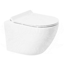 Унитаз подвесной Art&Max Ovale AM011CHR/SC, безободковый, сиденье микролифт, белый