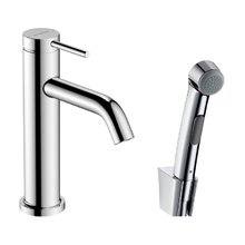 Смеситель для раковины с гигиеническим душем Hansgrohe Tecturis S 73211000, с донным клапаном, цвет хром