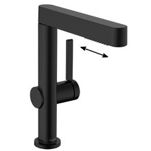 Смеситель для раковины Hansgrohe Finoris 76063670, с вытяжным изливом и донным клапаном Push-Open, черный матовый