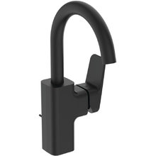 Смеситель Ideal Standard Ceraplan BD235XG для раковины с высоким трубчатым изливом и донным клапаном, черный матовый