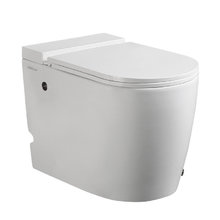 Приставной унитаз Abber Bequem AC1114P, с импульсным смывом, крышка-сиденье микролифт, вертикальный слив в пол, белый