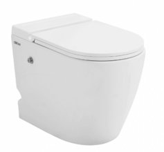 Приставной унитаз Abber Bequem AC1115P, с импульсным смывом, крышка-сиденье микролифт, белый