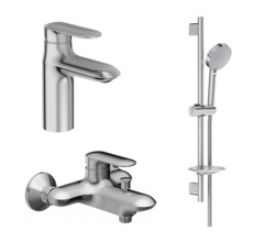 Комплект смесителей Jacob Delafon Kumin E98827-CP/E99460-CP/E99898RU-CP, Santehnica.ru