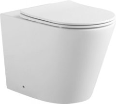 Унитаз приставной Aquanet Rimless Atago 2.0 F LX-1906, Atago 2.0 F, безободковый, с крышкой-сиденьем микролифт, белый