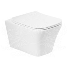 Унитаз подвесной Art&Max Platino AM9321CHR/SC, безободковый, сиденье микролифт, белый