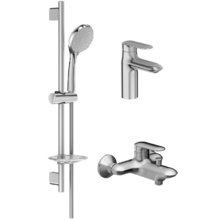 Комплект смесителей Jacob Delafon Kumin E99900RU-CP для душа с душевым гарнитуром, для раковины, хром