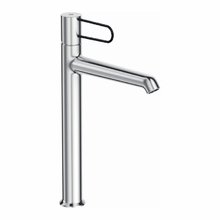 Смеситель для раковины Jacob Delafon Odeon Rive Gauche E21030-BL-CP, высокий, с донным клапаном, хром, ручка черная