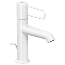 Смеситель для раковины Jacob Delafon Odeon Rive Gauche E21028-00-00 с донным клапаном, белый (уценка: царапина на рычаге донного клапана)