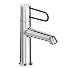 Смеситель для раковины Jacob Delafon Odeon Rive Gauche E21028-BL-CP с донным клапаном, хром, ручка черная (выставочный образец, отсутствует упаковка)