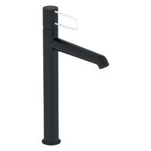 Смеситель для раковины Jacob Delafon Odeon Rive Gauche E21031-00-BL, высокий, без донного клапана, корпус черный, ручка белая