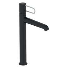 Смеситель для раковины Jacob Delafon Odeon Rive Gauche E21030-CP-BL, высокий, с донным клапаном, корпус черный, ручка хром