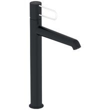 Смеситель для раковины Jacob Delafon Odeon Rive Gauche E21030-00-BL, высокий, с донным клапаном, корпус черный, ручка белая