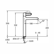 Смеситель для раковины Jacob Delafon Odeon Rive Gauche E21031-GLD-CP, высокий, хром, ручка золото