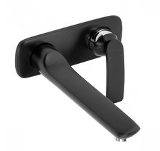 Смеситель Kludi Balance 522478775 для раковины настенный, излив 23.5 см, черный матовый